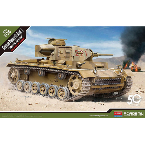 Academy - 1/35 German Panzer III Ausf.J "North Africa" Plastic Model Kit [13531]
