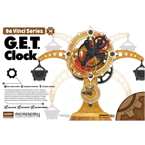 Academy - Davinci G.E.T. Clock Plastic Model Kit [18185]