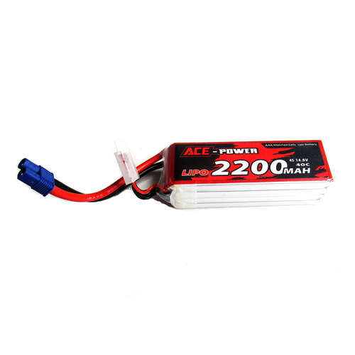 Ace Power - 14.8v 2200mAh 40C 4S Lipo w/EC3 Connectors