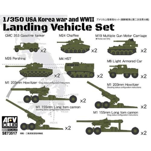 AFV Club - SE73517 1/350 USA Korea War & WW2 Landing Vehicle set Plastic Model Kit