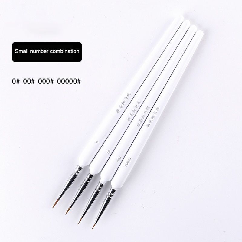 Paint Brush Set Round Fine 4 Brushes