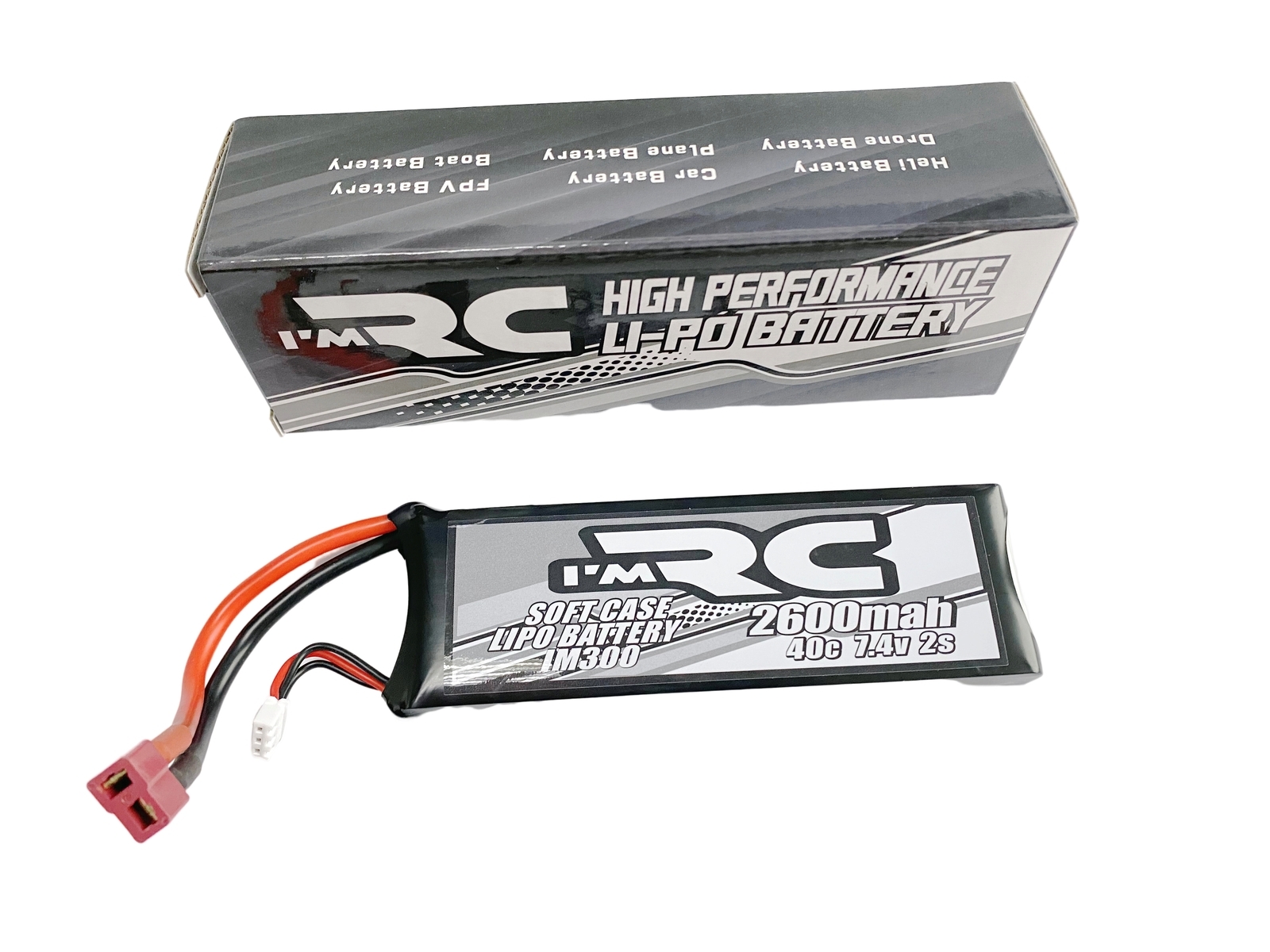 iM R/C 2600mAh 40C 7.4V Soft Case Lipo Battery - Deans Plug - IM300