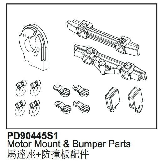 Thunder Tiger -Motor Mount & Bumper Parts Kaiser Xs
