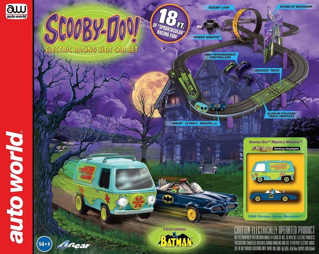 Auto World - 1/64 Scooby Doo meets Batman Slot Car Set - SRS338