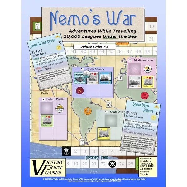 Nemo's War Second Edition Board Game - Solitaire Adventure Game Based On 20,000 Leagues Under The Sea