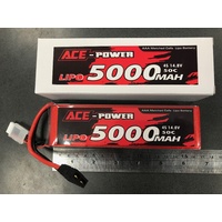 ACE Power - Battery Lipo 5000mah 4s 14.8v 50c w/Traxxas plug