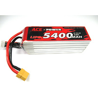 Ace Power - 22.2v 5400mAh SC 60C 6S Soft Case Battery w/XT-90