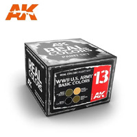 AK Interactive Real Colours - US Army Basic Colours - WW2 Paint Set