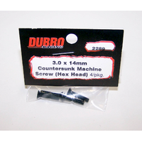 DUBRO 2289 3.0MM X 14 FLAT-HEAD SOCKET SCREWS (4 PCS/PACK)