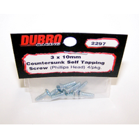 DUBRO 2297 3.0MM X 10 PHILLIPS-HEAD COUNTERSUNK SELF-TAPPING SCREWS (8/PACK