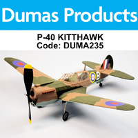 Dumas - P-40 Kitty Hawk Rubber Band Kit (18" Wingspan)