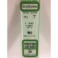 Evergreen - Styrene strip T profile 0.035in/0.88mm x 14in/35cm 4pc