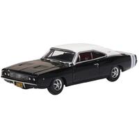 Oxford - 1/87 DODGE CHARGER R/T 1968 BLACK/WHITE