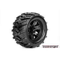 Roapex - 1/10 Rim and Tire Morph MT black 1/2 Offset 12mm Hex Mounted