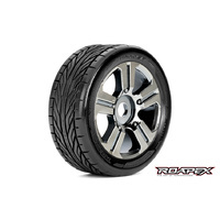 Roapex - 1/8 Buggy Rim and Tyre road radial chrome 2pc