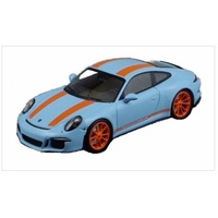 Schuco - 1/87 Porsche 911R Sky Blue W/Orange Stripes