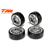 Team Magic - 1/10 mounted drift tyre & rim Silver