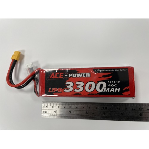 Ace Power - 11.1v 3300mAh Softcase 40C 3S LiPo Battery w/XT60