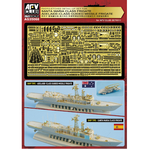 AFV Club - Photo-Etch set for 1/700 Santa Maria Class Frigate / Adelaide-Class Guided Missile Frigate 