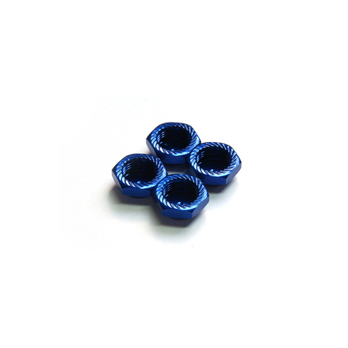 Serrated Cap Nut M12*1.25 Blue (4pcs)-Alumina material