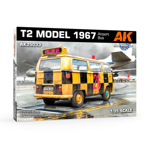 AK Interactive 1/35 Volkswagen T2 Model 1967 Airport Bus Plastic Model Kit