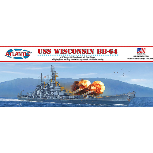 Atlantis Models 1/500 USS Wisconsin BB-64 Battleship 16 Inch