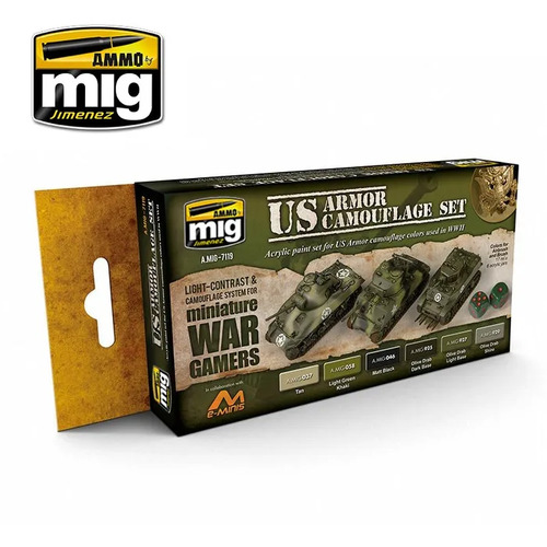 Ammo by Mig - WWII US Armor Paint Set (Wargames Series)