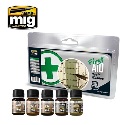 Ammo by MIG Weathering First Aid Basic Washes Set