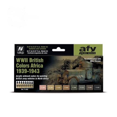 Vallejo - WWII British Colors Africa 1939-1943 Paint Set (8 Pce)