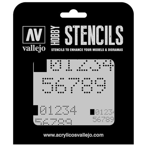 Vallejo Digital Numbers Stencil [ST-SF004]