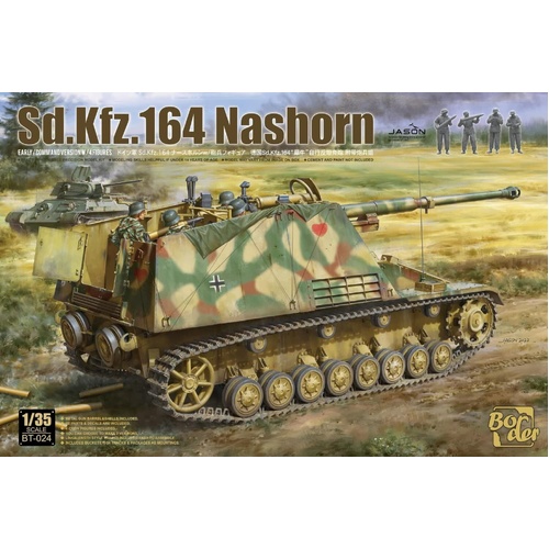 Border Model 1/35 Sd.Kfz. 164 Nashorn Early/Command w/4 figures Plastic Model Kit