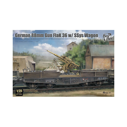 Border Model 1/35 88mm Gun Flak 36 w/SSys Wagon Plastic Model Kit