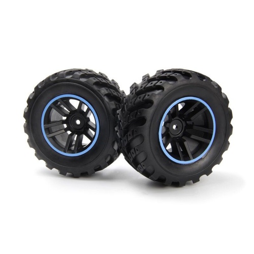 Blackzon Spryte Wheels/Tires Assembled (Black/Blue)