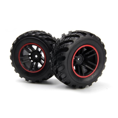 Blackzon Spryte Wheels/Tires Assembled (Black/Red)