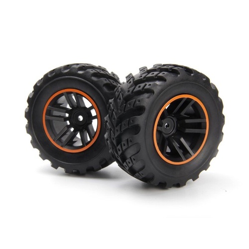 Blackzon Spryte Wheels/Tires Assembled (Black/Orange)