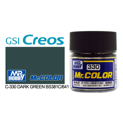 Mr Color - Semi Gloss Dark Green BS381/C641 - C-330