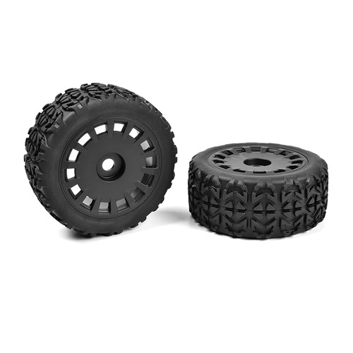 Team Corally - Off-Road 1/8 Truggy Tires - Tracer - Glued on Black Rims (1 Pair)