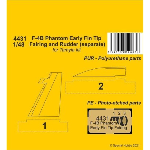 CMK 1/48 F-4B Phantom Early Fin Tip Fairing and Rudder (separate)