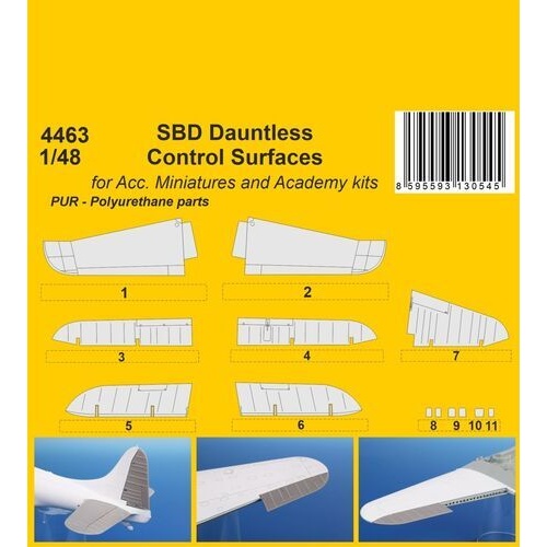 CMK 1/48 SBD Dauntless Control Surfaces / for Acc. Miniatures and Academy kits