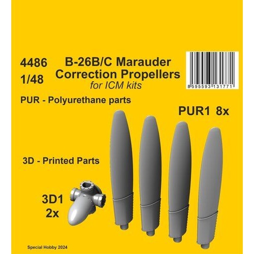 CMK 1/48 B-26B/C Marauder Correction Propellers  /  for ICM kit