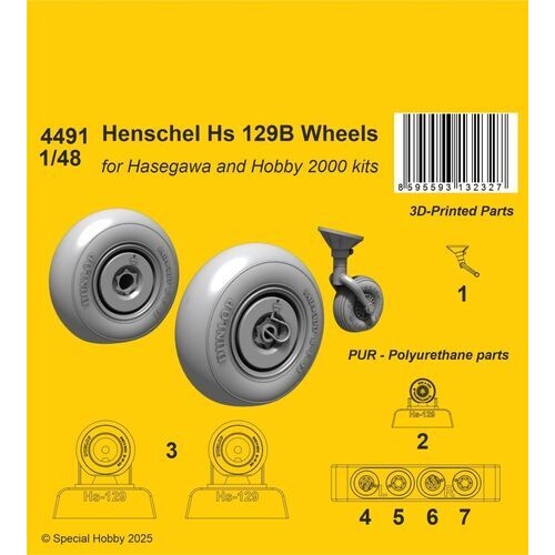 CMK 1/48 Henschel Hs 129B Wheels  / for Hasegawa and Hobby 2000 kits