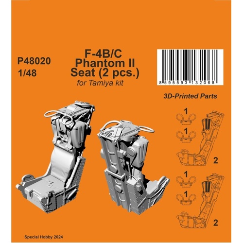 CMK 1/48 F-4B Phantom Seat (2 pcs.)  for Tamiya kit