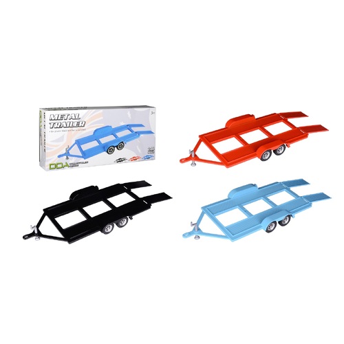 DDA Collectibles - 1/18 Metal Trailer with Plastic Tow Bar 3 Asst Colours  (SINGLES) - DDA76009