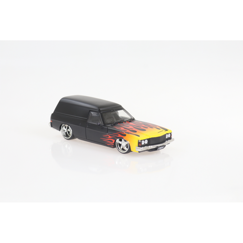DDA - 1/24 Black w/Flames HJ Holden Panelvan Custom Spectra Rides Light Up  Plastic