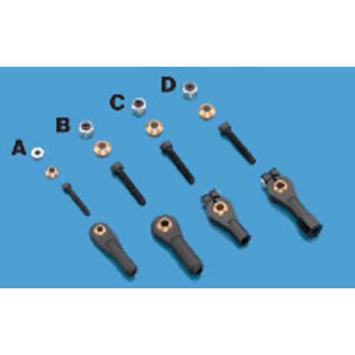 DUBRO 2137 4-40 E/Z ADJ. BALL LINKS W/HDW (2 PCS PER PACK)