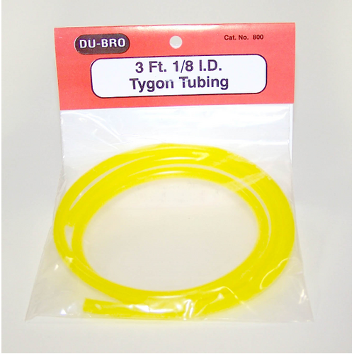 DUBRO 800 1/8in I.D. TYGON TUBING, GAS (3 FT PER PACK)