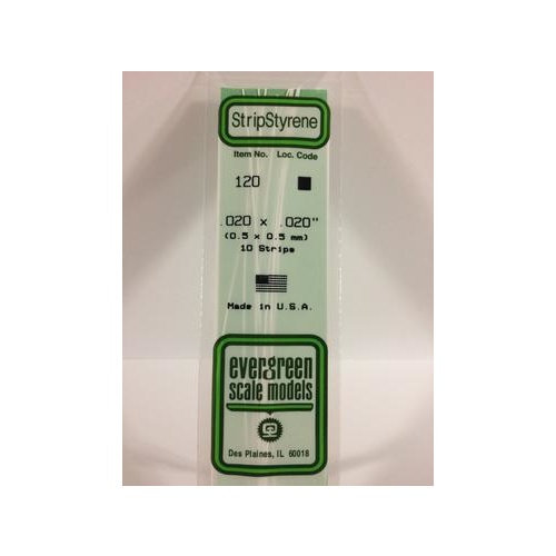 Evergreen - Styrene Strip White .020 X .020  - #120