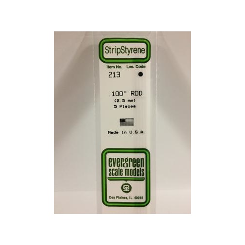 Evergreen - Styrene Rod White .100 X 14 - #213