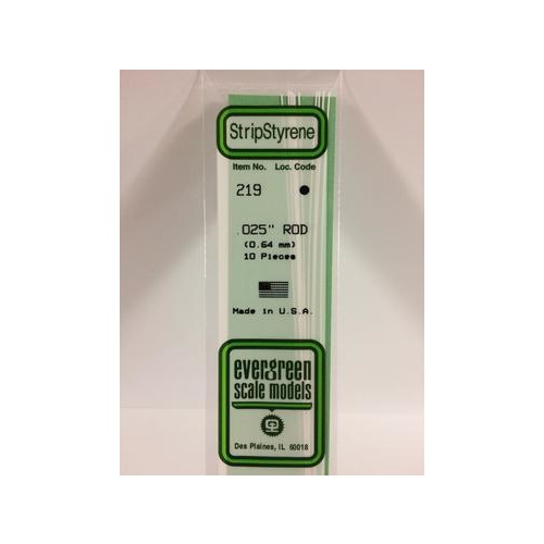 Evergreen - Styrene Rod White .025 X 14 - #219