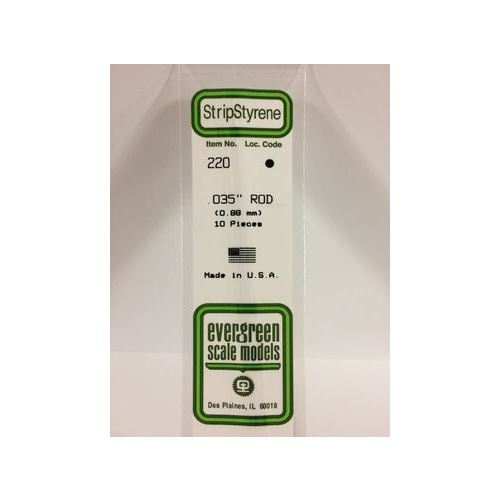 Evergreen - Styrene Rod White .035 X 14 - #220